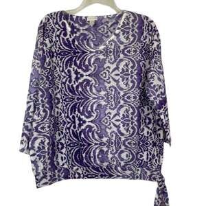 Chico's purple and white blouse size 1
